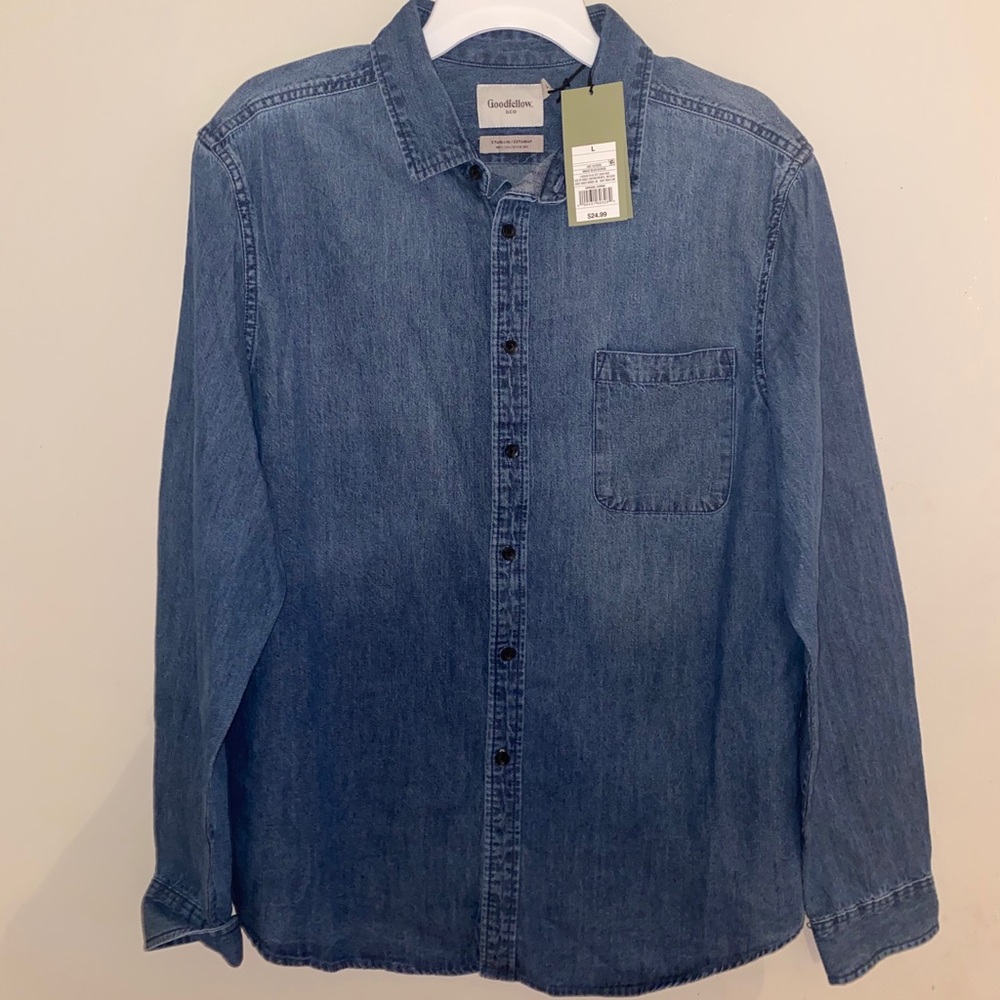 Men Jean Long Sleeve Shirt